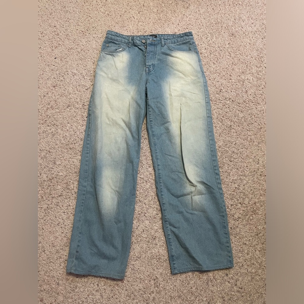 Boohooman Washed Baggy Fit Jeans